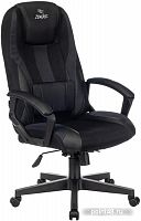 Кресло игровое ZOMBIE 9/BLACK, PL, ткань/экокожа черная, топ-ган (до 180кг)