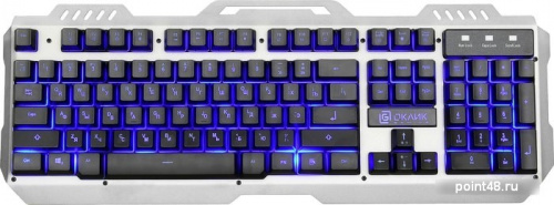 Купить Клавиатура Оклик 790G IRON FORCE темно-серый/черный USB Multimedia for gamer LED (подставка для запястий) в Липецке