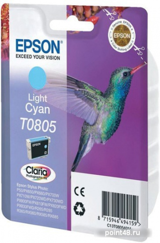 Купить Картридж струйный Epson T0805 C13T08054011 светло-голубой (7.4мл) для Epson P50/PX660 в Липецке