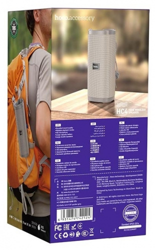 Купить Портативная акустика HOCO HC4 Bluetooth-колонка Bella (серый) в Липецке фото 4