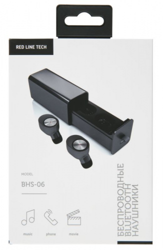Купить Гарнитура вкладыши Redline BHS-06 черный беспроводные bluetooth в ушной раковине (УТ000015413) в Липецке фото 7