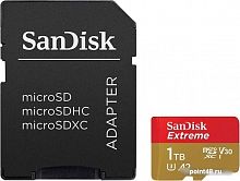 Купить Флеш карта microSD 1Tb Class10 Sandisk SDSQXA1-1T00-GN6MA Extreme + adapter в Липецке