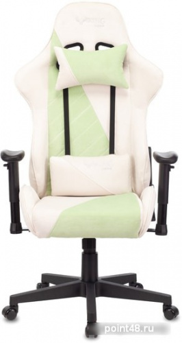 Кресло игровое Zombie VIKING X Fabric белый/зеленый с подголов. крестовина пластик фото 2