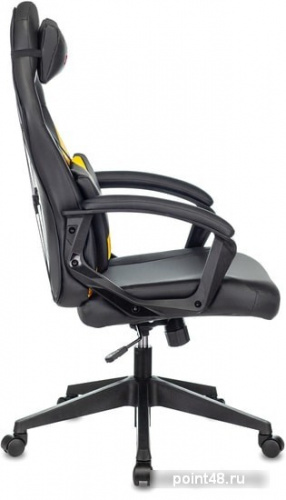 Кресло игровое Zombie DRIVER черный/желтый эко.кожа с подголов. крестовина пластик фото 3