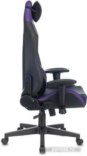 Кресло игровое Zombie HERO JOKER PRO черный/фиолетовый искусственная кожа с подголов. крестовина пластик фото 3