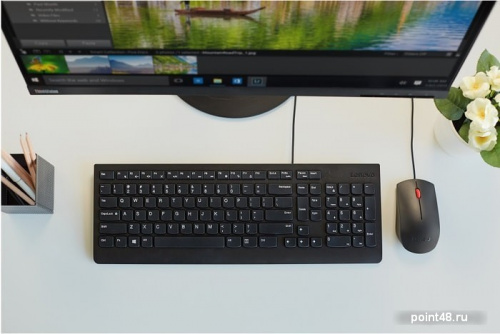 Купить Клавиатура + мышь Lenovo Wired Combo Essential клав:черный мышь:черный USB slim в Липецке фото 3