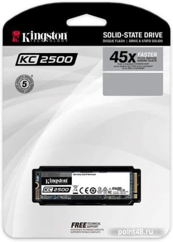 Накопитель SSD Kingston PCI-E x4 2000Gb SKC2500M8/2000G KC2500 M.2 2280 фото 3