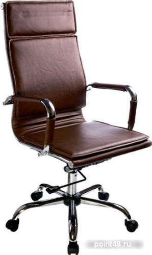 Кресло руководителя БЮРОКРАТ Ch-993, на колесиках, кожзам, коричневый
