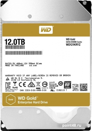 Жесткий диск WD Original SATA-III 12Tb WD121KRYZ Gold (7200rpm) 256Mb 3.5