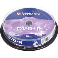Купить Диск DVD+R 4.7Gb Verbatim 16x Cake Box (10шт) в Липецке