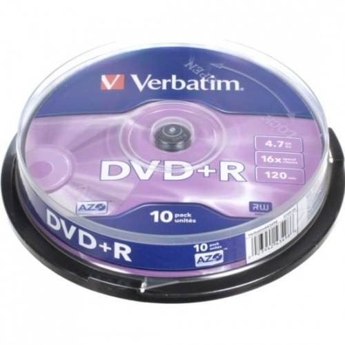 Купить Диск DVD+R 4.7Gb Verbatim 16x Cake Box (10шт) в Липецке