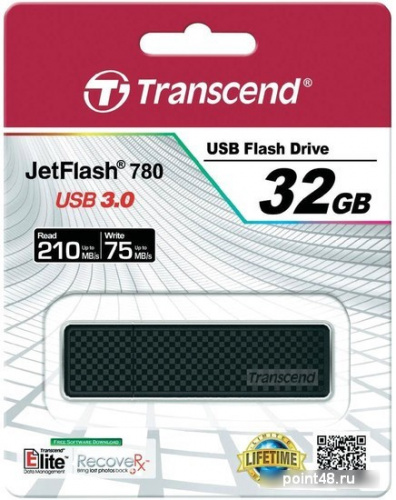 Купить Флеш Диск Transcend 32Gb Jetflash 780 TS32GJF780 USB3.0 черный/серый в Липецке фото 3