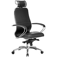 Кресло руководителя Метта Samurai KL-2.03/KL-2.04, 3D подголовник, кожа черная