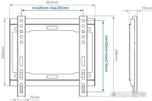 Купить Кронштейн для телевизора Arm Media STEEL-5 черный 15 -40  макс.40кг настенный фиксированный в Липецке фото 2