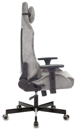 Кресло игровое Knight N1 Fabric серый Light-19 с подголов. крестовина металл фото 2