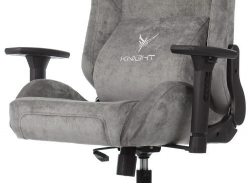 Кресло игровое Knight N1 Fabric серый Light-19 с подголов. крестовина металл фото 7