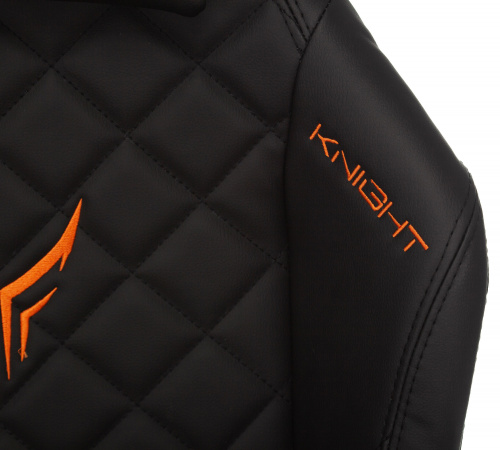 Кресло игровое Knight Rampart черный ромбик эко.кожа с подголов. крестовина металл фото 9