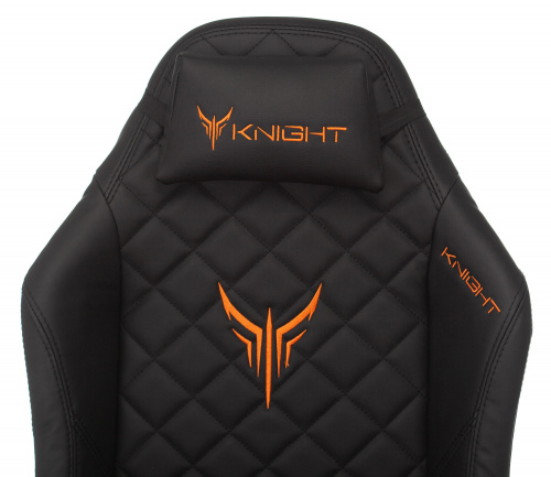Кресло игровое Knight EXPLORE черный ромбик эко.кожа с подголов. крестовина металл фото 8