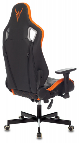 Кресло игровое Knight Outr er черный/оранжевый ромбик эко.кожа с подголов. крестовина металл фото 4