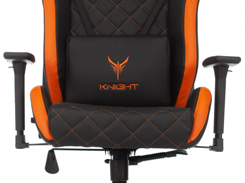 Кресло игровое Knight Outr er черный/оранжевый ромбик эко.кожа с подголов. крестовина металл фото 8