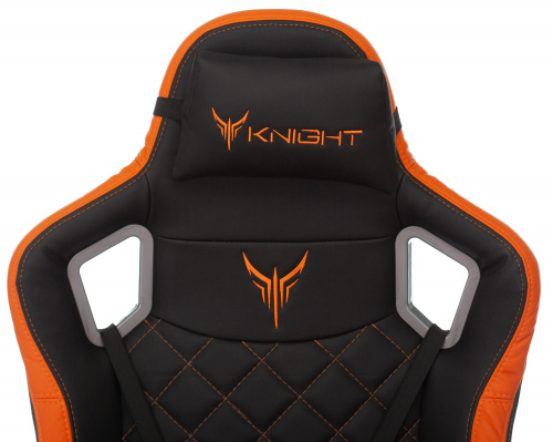 Кресло игровое Knight Outr er черный/оранжевый ромбик эко.кожа с подголов. крестовина металл фото 9