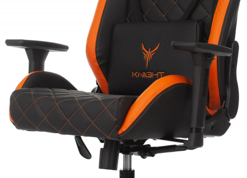 Кресло игровое Knight Outr er черный/оранжевый ромбик эко.кожа с подголов. крестовина металл фото 10