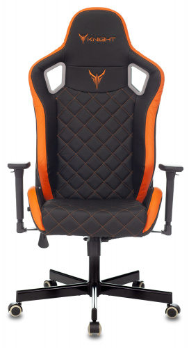 Кресло игровое Knight Outr er черный/оранжевый ромбик эко.кожа с подголов. крестовина металл фото 15