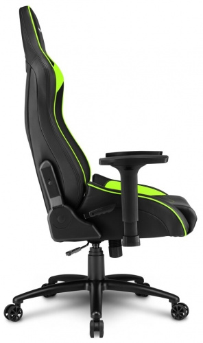 Игровое кресло Sharkoon Elbrus 3 чёрно-зелёное (синтетическая кожа) (ELBRUS-3-BK/GN) фото 4