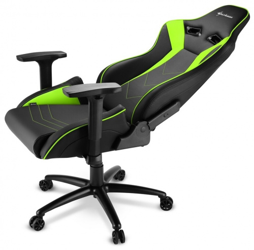 Игровое кресло Sharkoon Elbrus 3 чёрно-зелёное (синтетическая кожа) (ELBRUS-3-BK/GN) фото 5