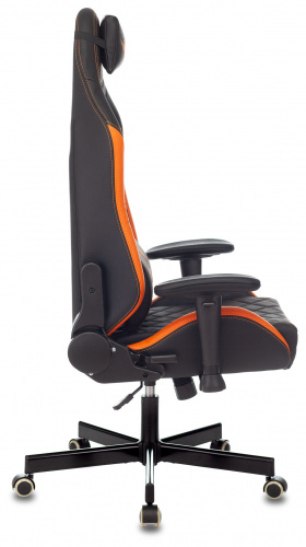 Кресло игровое Knight Explore черный/оранжевый ромбик эко.кожа с подголов. крестовина металл фото 3