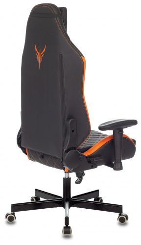 Кресло игровое Knight Explore черный/оранжевый ромбик эко.кожа с подголов. крестовина металл фото 4