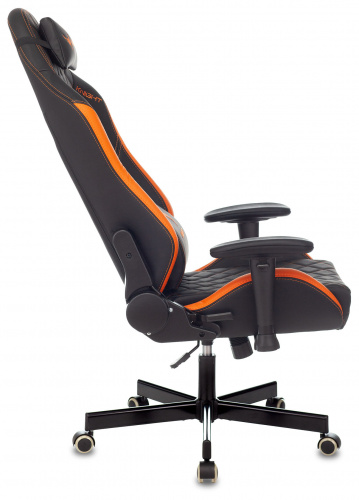 Кресло игровое Knight Explore черный/оранжевый ромбик эко.кожа с подголов. крестовина металл фото 5