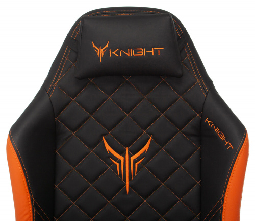 Кресло игровое Knight Explore черный/оранжевый ромбик эко.кожа с подголов. крестовина металл фото 8