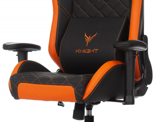 Кресло игровое Knight Explore черный/оранжевый ромбик эко.кожа с подголов. крестовина металл фото 10