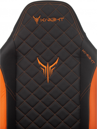 Кресло игровое Knight Explore черный/оранжевый ромбик эко.кожа с подголов. крестовина металл фото 14