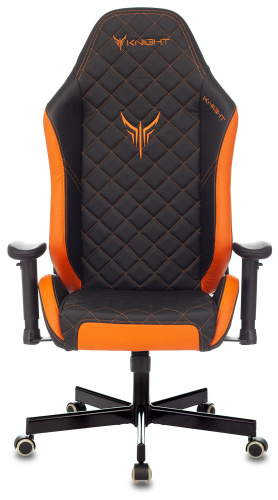 Кресло игровое Knight Explore черный/оранжевый ромбик эко.кожа с подголов. крестовина металл фото 16