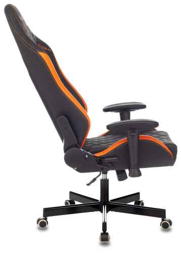 Кресло игровое Knight Explore черный/оранжевый ромбик эко.кожа с подголов. крестовина металл фото 19
