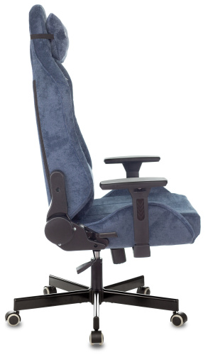 Кресло игровое Knight N1 Fabric синий Light-27 с подголов. крестовина металл фото 2