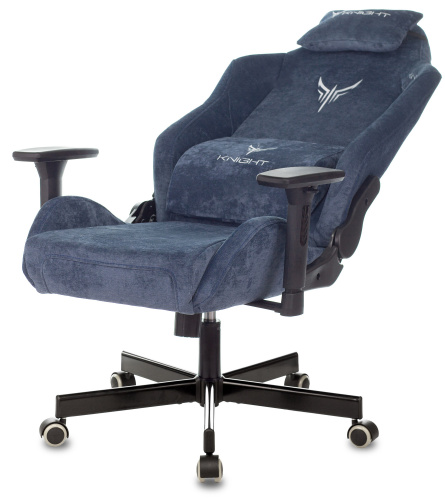 Кресло игровое Knight N1 Fabric синий Light-27 с подголов. крестовина металл фото 5