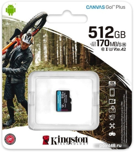 Купить Флеш карта microSDXC 512Gb Class10 Kingston SDCG3/512GBSP Canvas Go! Plus w/o adapter в Липецке фото 3