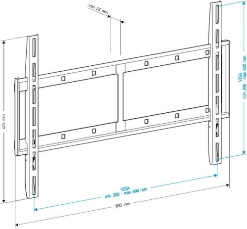 Купить Кронштейн HOLDER LCD-F6607, телевизионный, 42 - 65, до 60кг, черный в Липецке фото 2