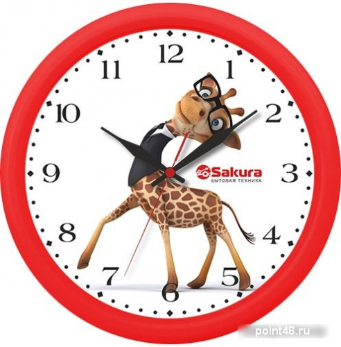 Купить Настенные часы Sakura ПЕ-Б1 Жираф (красный) в Липецке