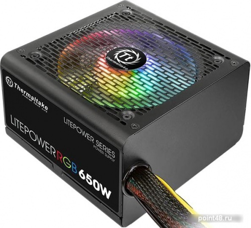 Блок питания Thermaltake ATX 650W Litepower RGB 650 80+ silver (24+4+4pin) APFC 120mm fan color LED 5xSATA RTL