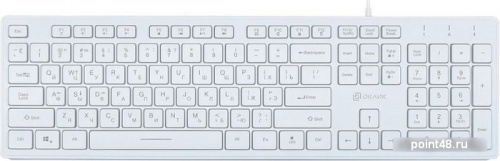 Купить Клавиатура Oklick 550ML белый USB slim Multimedia LED в Липецке фото 2