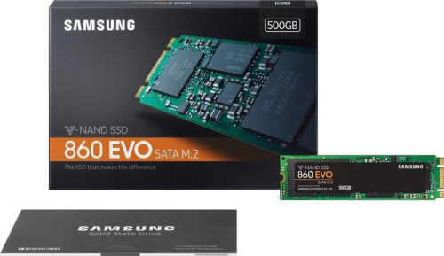 Накопитель SSD Samsung SATA III 500Gb MZ-N6E500BW 860 EVO M.2 2280 фото 3