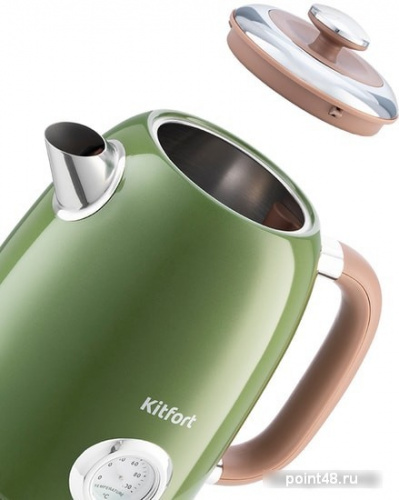 Купить Чайник электрический Kitfort KT-6110 1.7л. 2200Вт зеленый (корпус: нержавеющая сталь) в Липецке фото 3