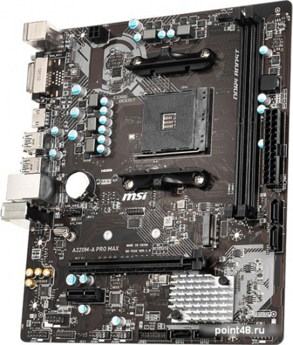 Материнская плата MSI A320M-A PRO MAX Soc-AM4 AMD A320 2xDDR4 mATX AC`97 8ch(7.1) GbLAN RAID+DVI+HDMI фото 3