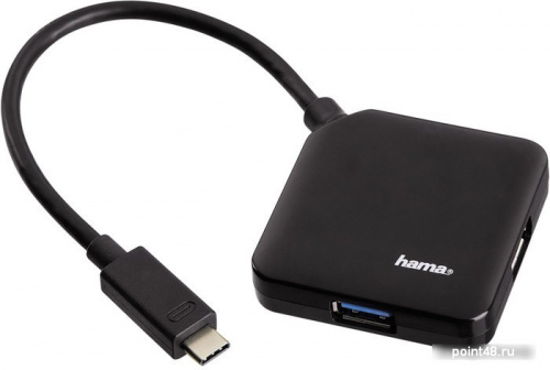 Разветвитель USB-C Hama 4порт. черный (00135750)