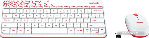 Купить Клавиатура + мышь Logitech MK240 клав:белый/красный мышь:белый/красный USB беспроводная slim Multimedia в Липецке фото 2
