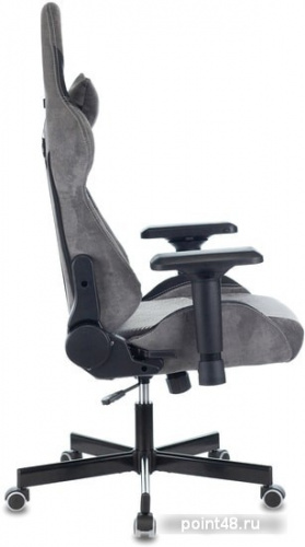 Кресло игровое Zombie VIKING 7 KNIGHT Fabric серый Loft ромбик текстиль/эко.кожа с подголов. крестовина металл фото 3